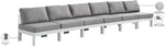 Nizuc - Outdoor Patio 6 Seat Armless Modular Sofa With White Frame