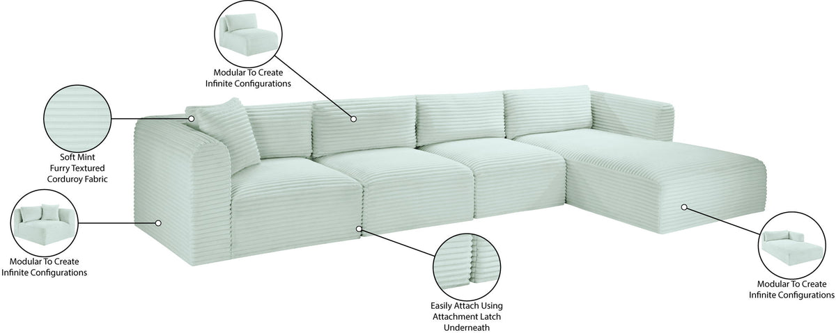 Shaggy - 4 Piece Modular Sectional
