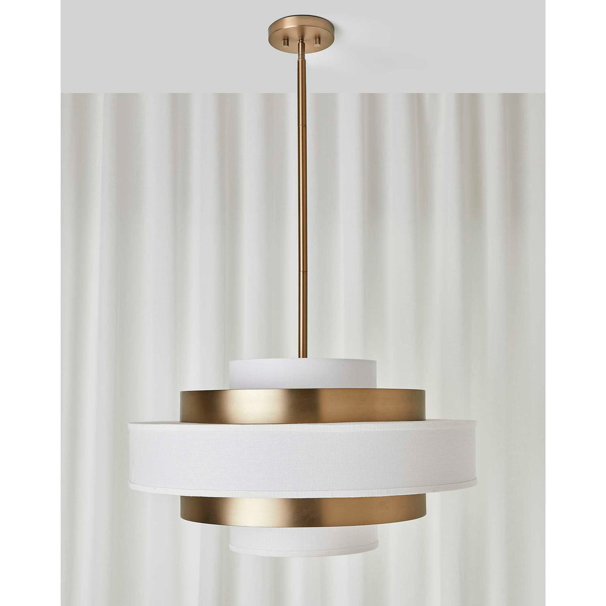 Radio City - 6 Light Pendant - Brass / White