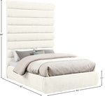 Adam - Chenille Fabric Bed With 89" Headboard
