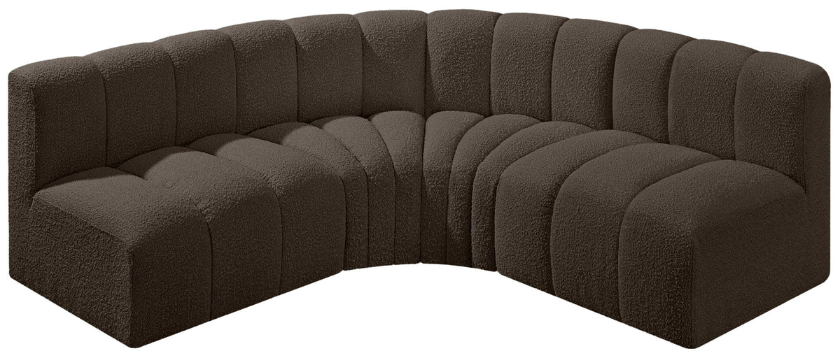 Arc - Boucle Fabric 4 Piece Corner Modular Sofa