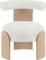 Calder - Linen Textured Fabric Upholstered Accent Chair - Painted Natural Base