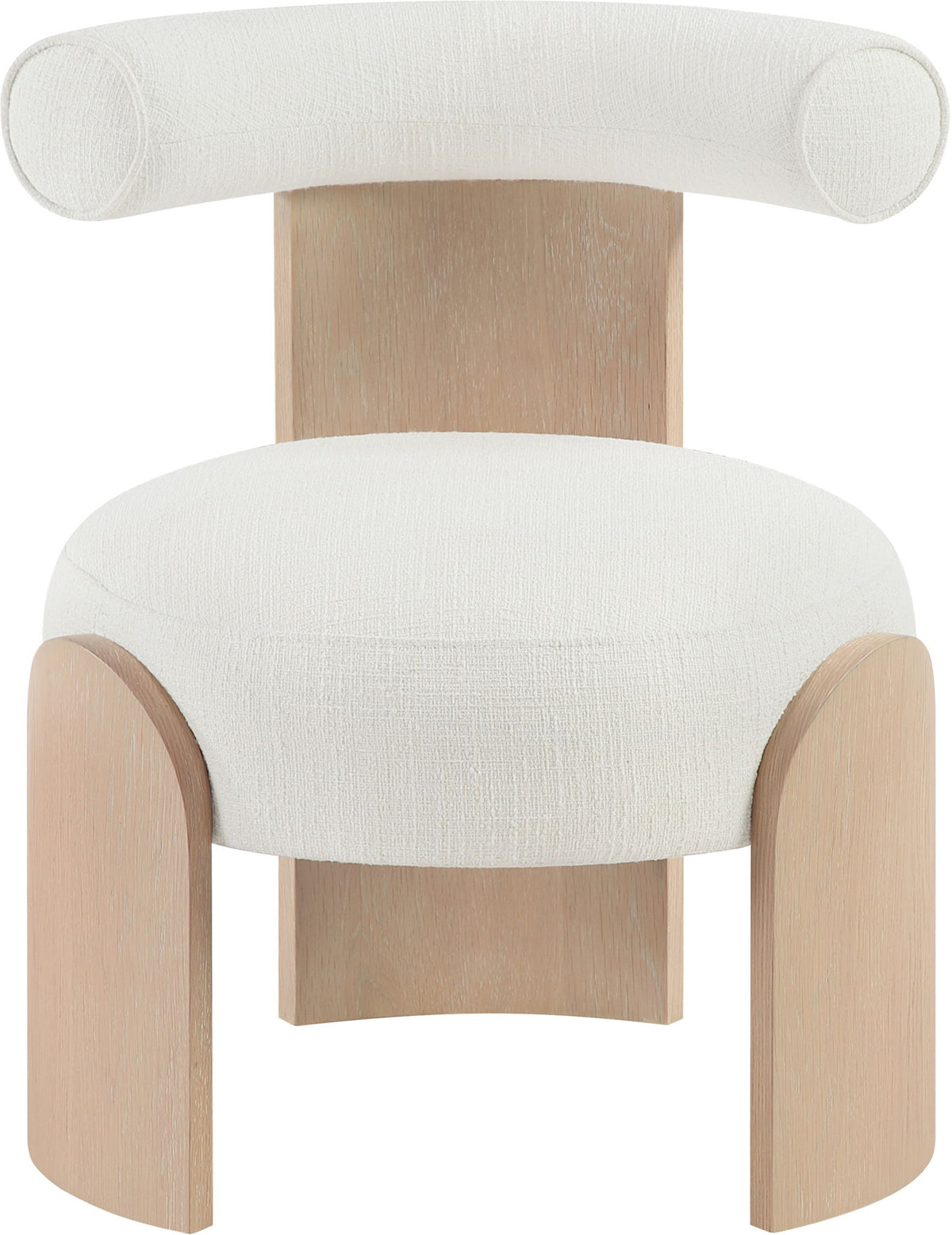 Calder - Linen Textured Fabric Upholstered Accent Chair - Painted Natural Base