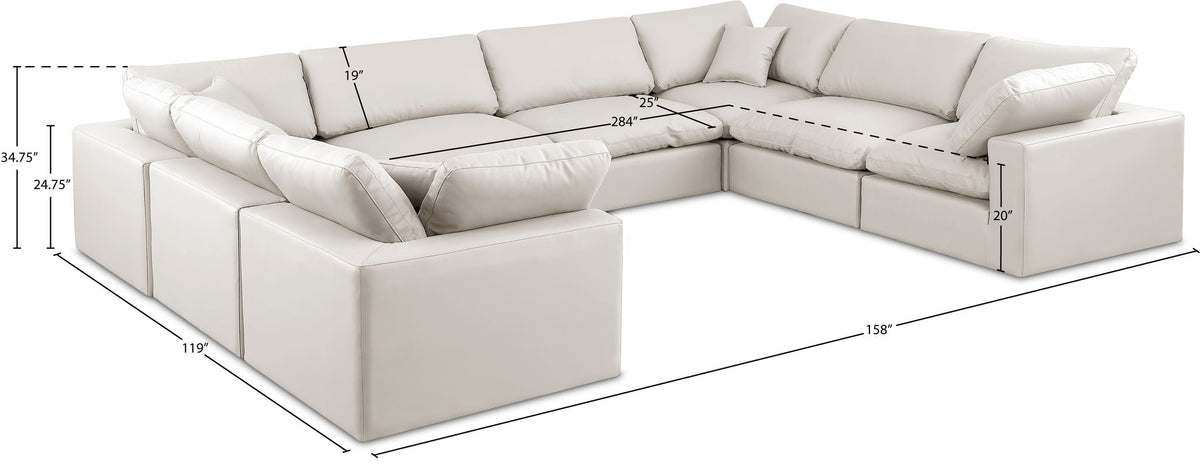 Comfy - 8 Piece Faux Leather Modular Sectional