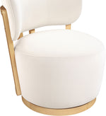 Elara - Velvet Upholstered Swivel Accent Chair - Stained Natural
