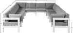Nizuc - Outdoor Patio 12 Piece Modular Sectional With White Frame