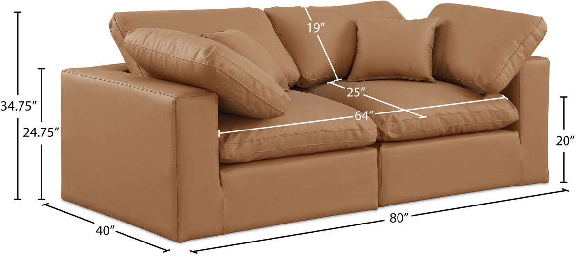 Comfy - Faux Leather Modular Sofa 2 Seats