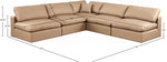 Comfy - 5 Piece Faux Leather Modular Corner Armless Sectional - Tan