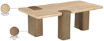 Ravenna - Genuine Fabric Travertine And Oak Wood Table