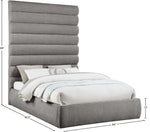 Adam - Chenille Fabric Bed With 89" Headboard