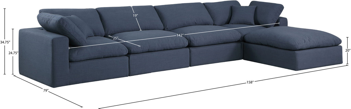 Comfy - 5 Piece Linen Modular Sectional With Chaise