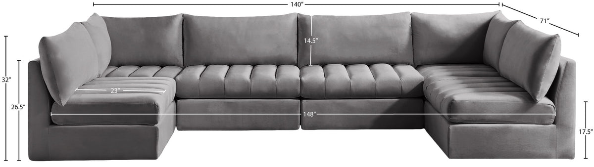 Jacob - Modular U-Shaped Sectional 6 Piece
