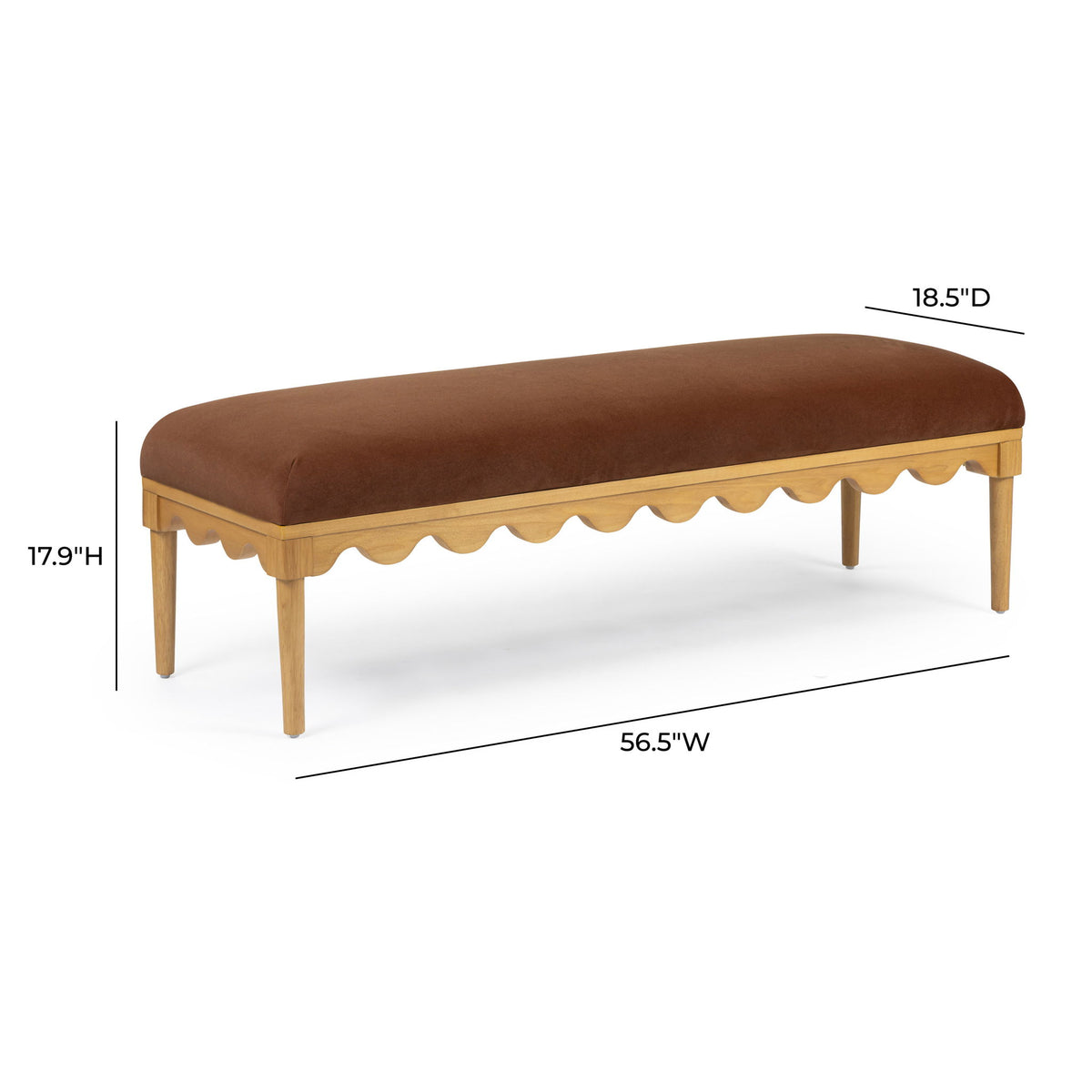 Oodle - Vegan Mohair Bench, Natural Ash Legs