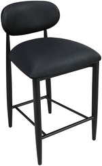 Riccio - Faux Leather Stool - Black Frame