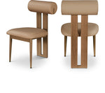 Dario - Faux Leather Dining Chair With Brown Frame (Set of 2)