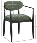 Riccio - Fabric Dining Arm Chair (Set of 2) - Black Frame