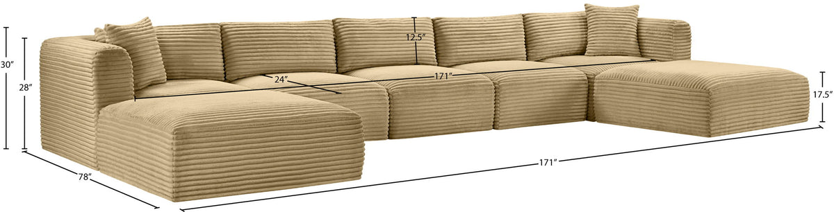 Shaggy - 7 Piece Modular Sectional With 2 Ottomans