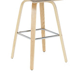 Vienna - 39.5" Swivel Bar Height Square Back Wood Bar Stool With Faux Leather Seat