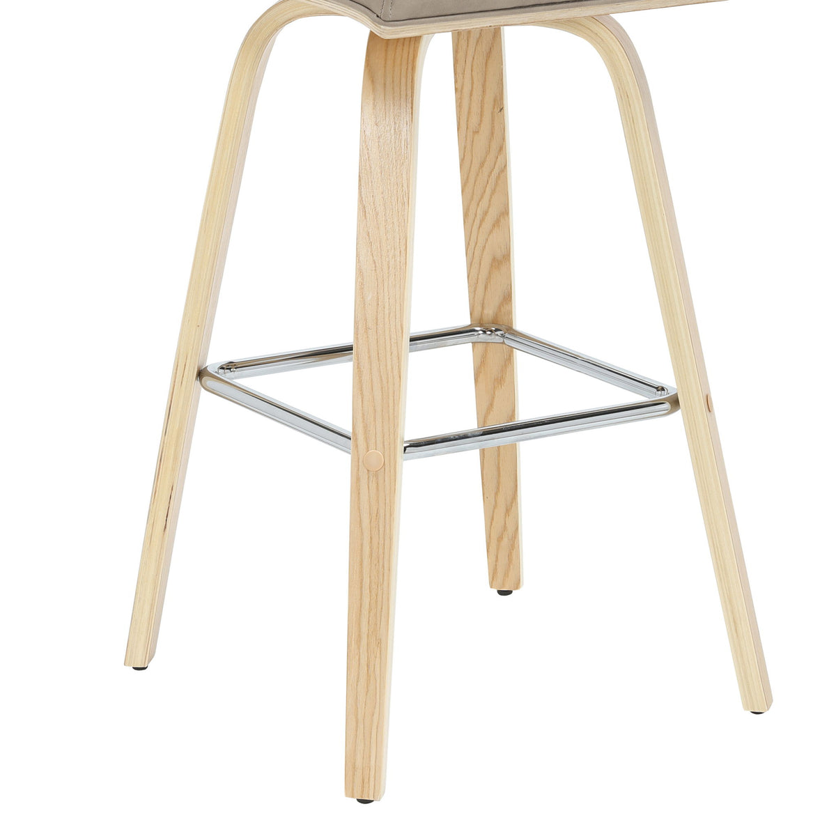 Vienna - 39.5" Swivel Bar Height Square Back Wood Bar Stool With Faux Leather Seat