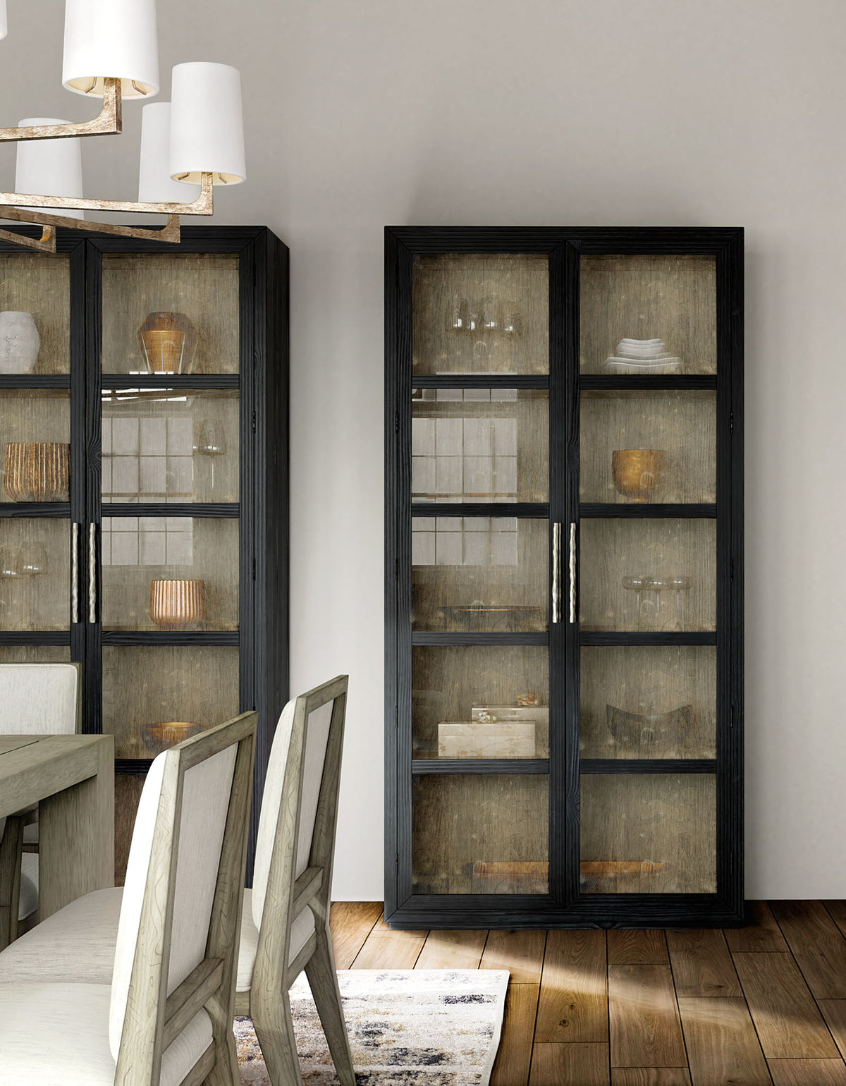 Linville Falls - Shou Sugi Ban Curio Cabinet - Black