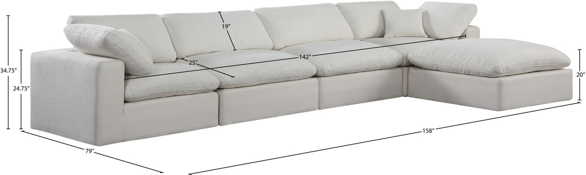 Comfy - 5 Piece Linen Modular Sectional With Chaise
