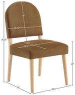 Varinelle - Velvet Upholstered Dining Chair (Set of 2) - Saddle