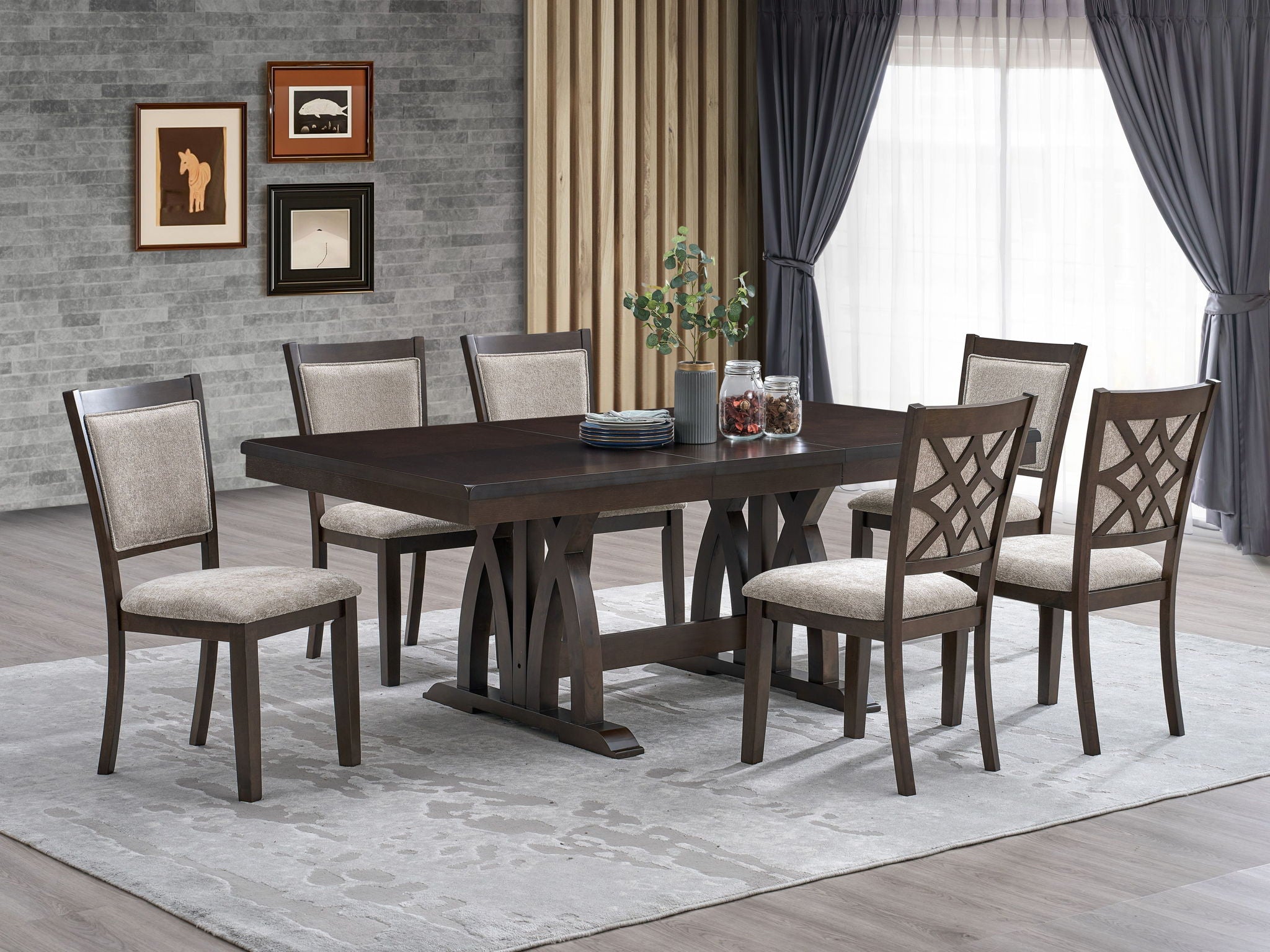 Vega - 7 Piece Dining Room Set - Espresso