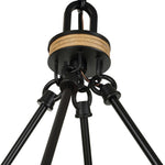 Palm Royal - 8 Light Indoor-Outdoor Chandelier - Black / Light Brown