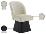 Marlowe - Linen Textured Fabric Upholstered Swivel Dining Side Chair - Stained Black