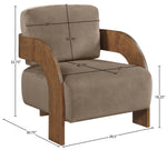 Cedra - Velvet Performance Fabric Upholstered Accent Chair - Brown Frame