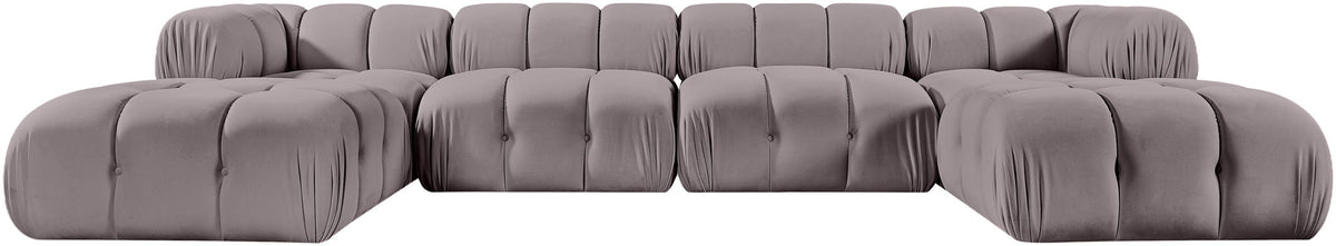 Orin - Velvet 6 Piece Modular Double Chaise Sectional