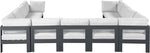 Nizuc - Outdoor Patio 11 Piece Modular Sectional With Gray Frame