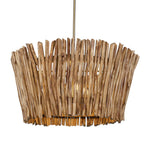 Rhea - 4 Light Wood Branch Chandelier - Woodtone