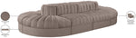 Rummi - Oval Velvet Performance Fabric Upholstered 8 Piece Modular Sectional