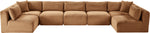 Shaggy - Fabric 7 Piece Modular U-Shaped Armless Sectional