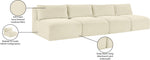 Shaggy - 4 Seat Modular Armless Sofa