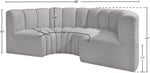 Arc - Boucle Fabric 4 Piece U-Shaped Modular Sofa
