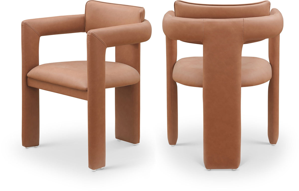 Brenda - Faux Leather Dining Chair (Set of 2) - Cognac
