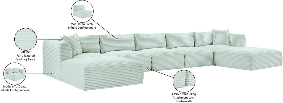 Shaggy - 7 Piece Modular Sectional With 2 Ottomans