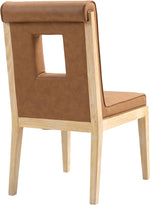 Gwendolyn - Faux Leather Dining Side Chair With Natural Frame (Set of 2)