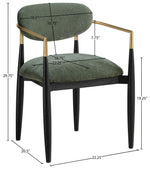 Riccio - Fabric Dining Arm Chair (Set of 2) - Black And Gold Frame