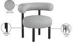 Bordeaux - Boucle Fabric Accent Chair With Black Legs