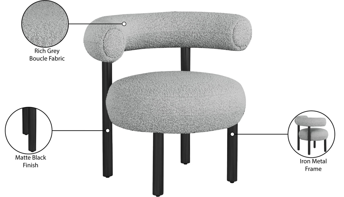 Bordeaux - Boucle Fabric Accent Chair With Black Legs