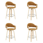 Daxton - Swivel Counter Height Round Back Wood Bar Stool With Faux Leather Seat