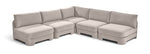 Hammond - Velvet Performance Fabric Upholstered 5 Piece Armless Sectional