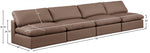 Comfy - Faux Leather Modular Armless Sofa 4 Seats
