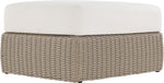Seacrest - Olefin Water Resistant Fabric And Wicker Outdoor Patio Ottoman/Coffee Table