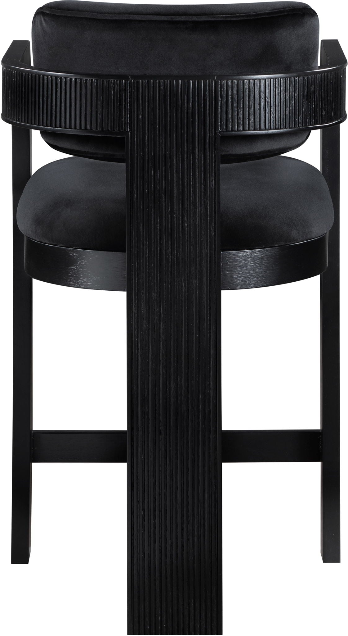 Sacha - Velvet Stool With Black Base