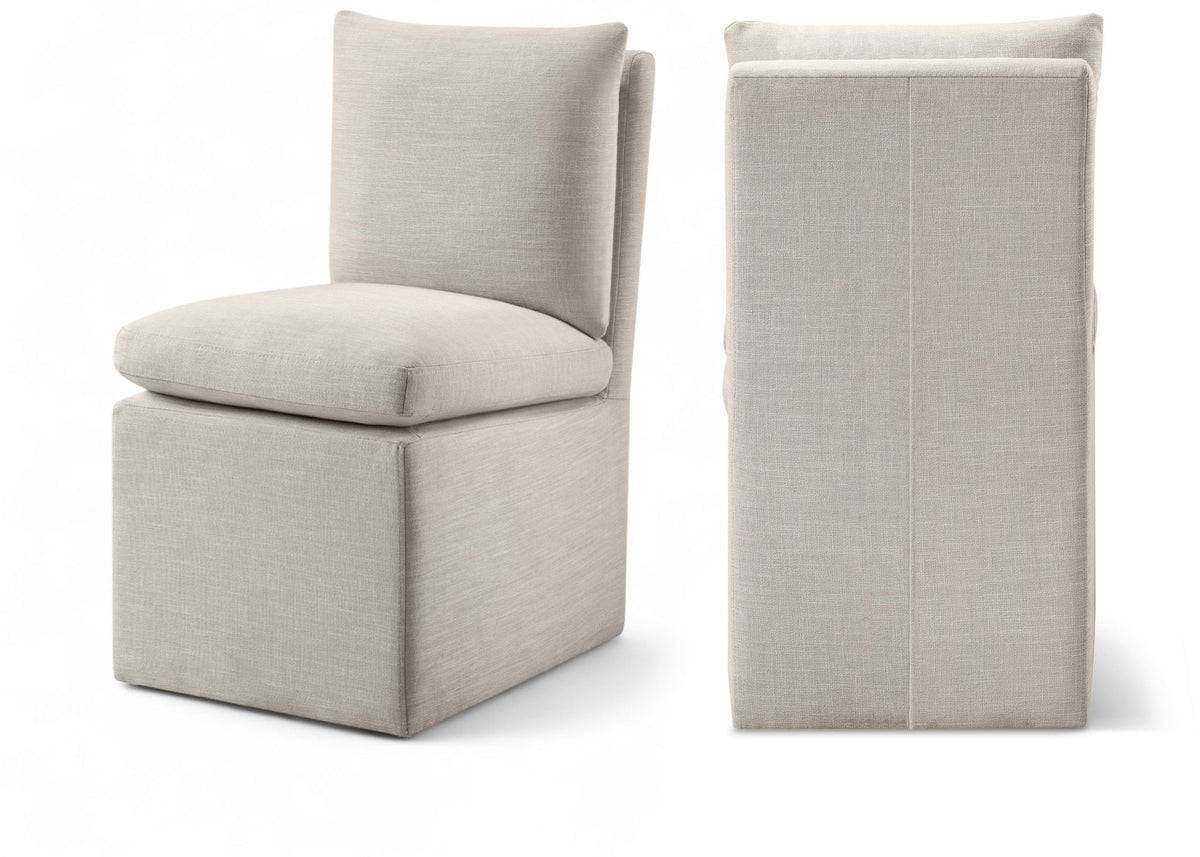 Nelori - Linen Textured Performance Fabric Upholstered Dining Chair (Set of 2)