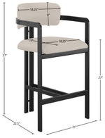 Aurum - Vegan Leather Upholstered Counter Stool - Taupe